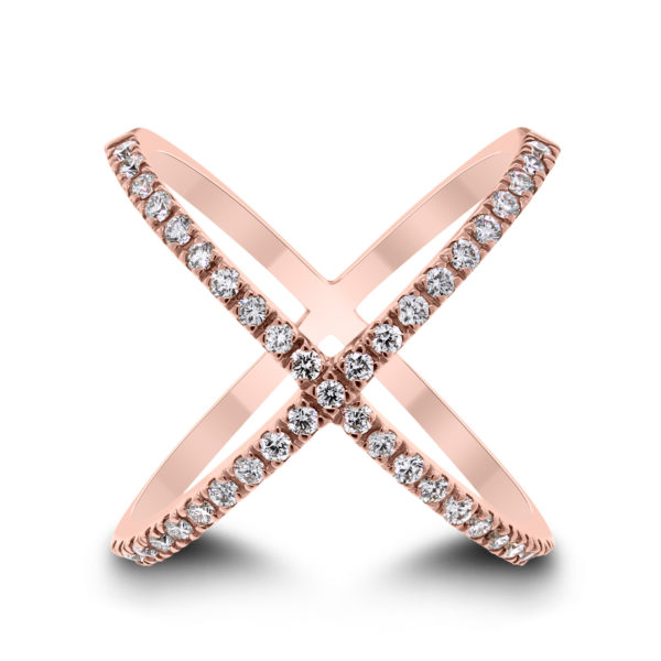 Xena cross ring in rose gold from Beauvince jewelery